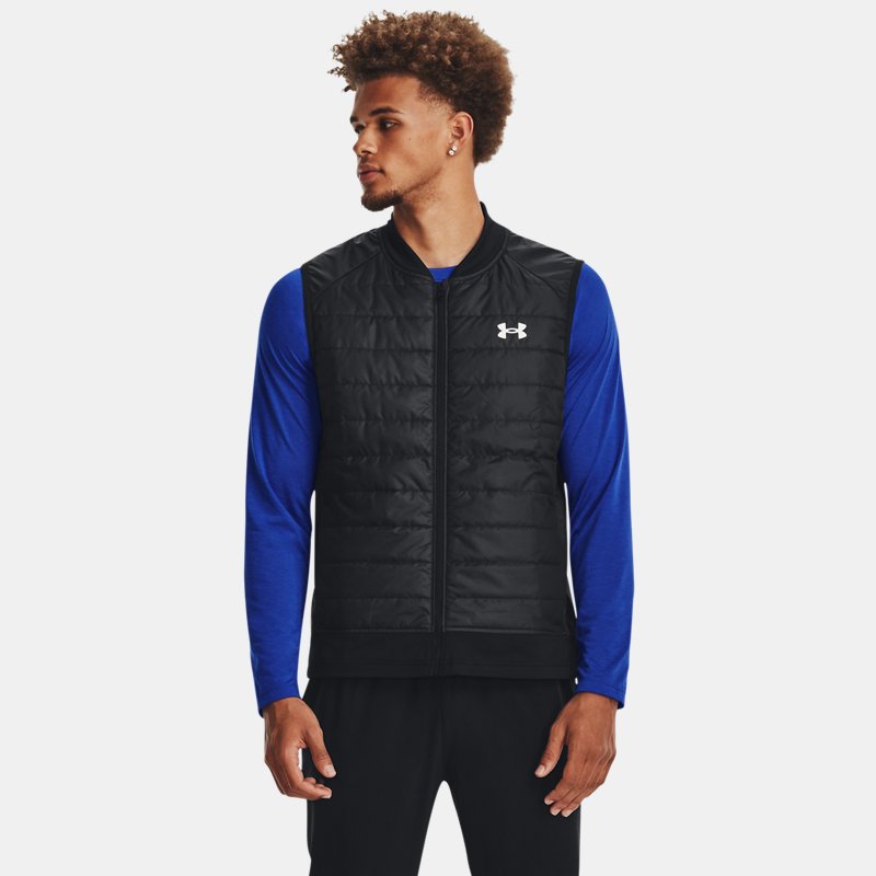 Chaleco Under Armour Storm Insulated Run para hombre Negro / Reflectante M